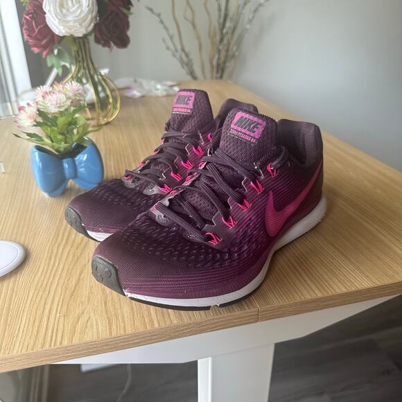 NIKE AIR ZOOM PEGASUS 34 Port Wine Size 9 Purple Sneakers Athleisure Gorpcore - Picture 4 of 12